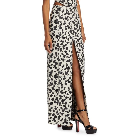 NWT AREA Dalmation Denim Maxi Skirt size 4 - Picture 4 of 6